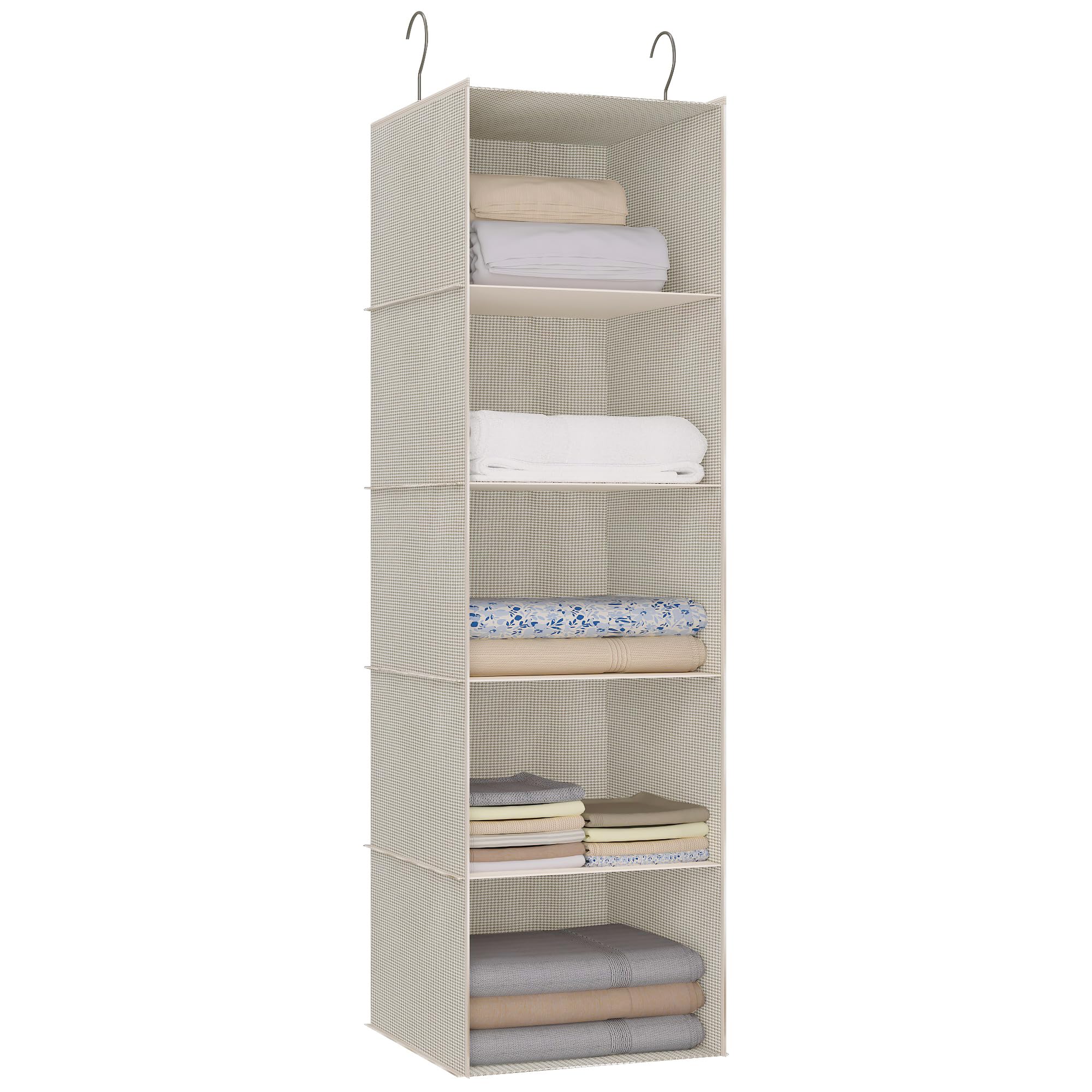 5-Shelf Hanging Closet Organizer for RV, Wardrobe, Nursery & Baby Room - Space Saving Storage Solution for Clothes, Toys & Linens - Perfect for Small Spaces, Campers & Home Organization