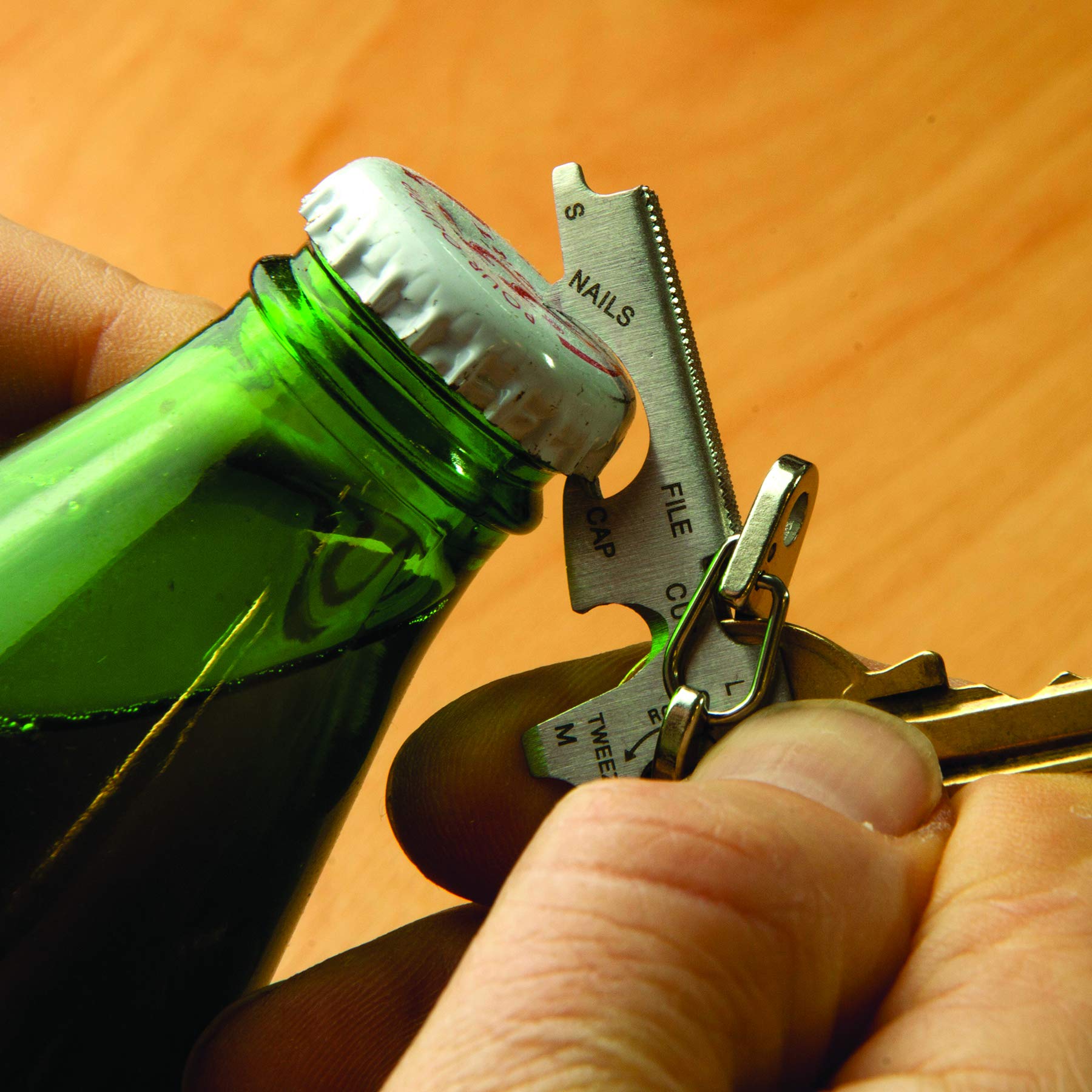 True Utility KeyTool Multi-Tool Set - 12-in-1 Compact Pocket Tool for Camping, Hiking, Survival & Everyday Carry (EDC) - Stainless Steel Keychain Multi-Function Tool