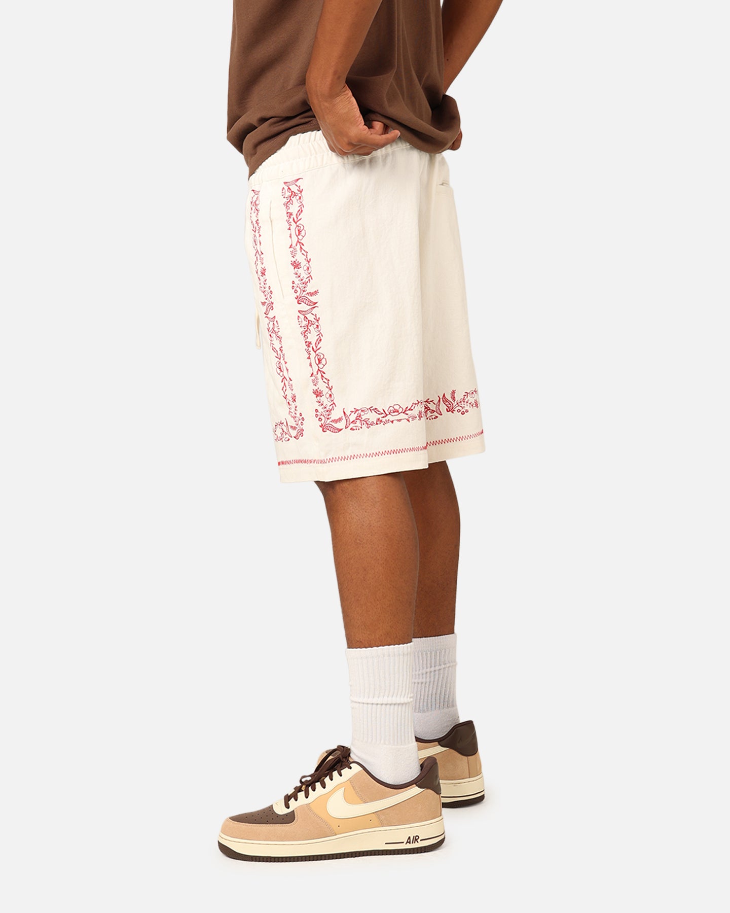 404 Frontier Linen Blend Shorts for Men - Comfortable Casual Summer Shorts in Off White - Perfect for Beach, Vacation and Outdoor Activities