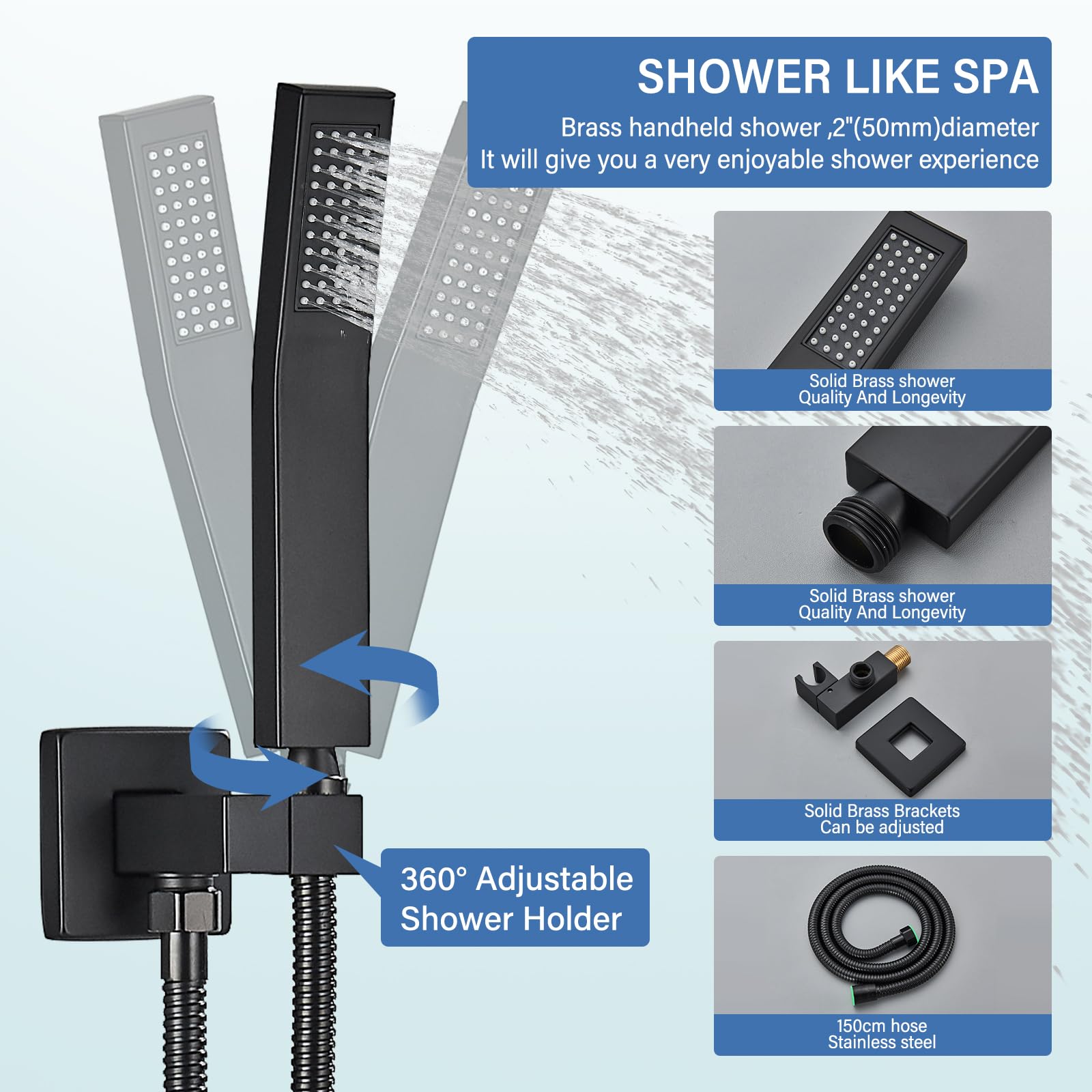 12 Inch Ceiling Mount Shower System with LED Rainfall Shower Head, Rough-in Valve, Body & Trim - Matte Black Finish for Modern Bathroom Renovations | Perfect for Spa-Like Showers and Luxury Home Upgrades