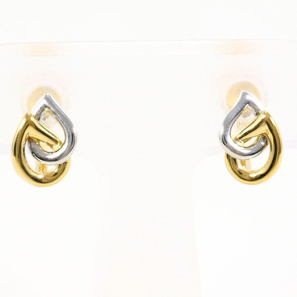 18K White Gold & Yellow Gold Earrings for Women - Elegant Dangle Hoop Earrings for Daily Wear, Parties & Special Occasions