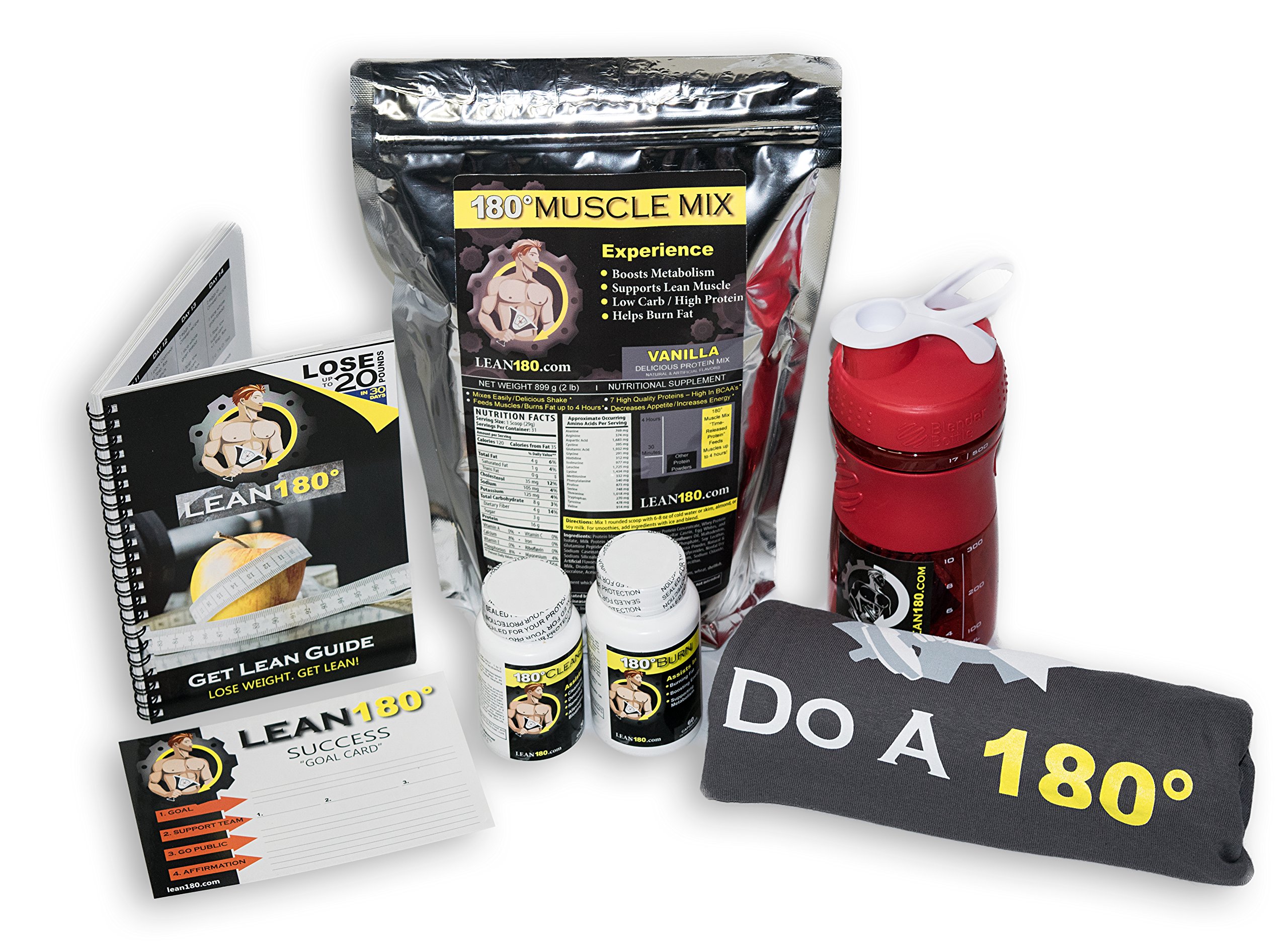 Lean 180 - 30 Day Weight Loss Challenge with Healthy Meal Plan & Supplements - Fast Body Toning for Women & Men - Strawberry Flavor - Perfect for Home Workouts & Fitness Goals