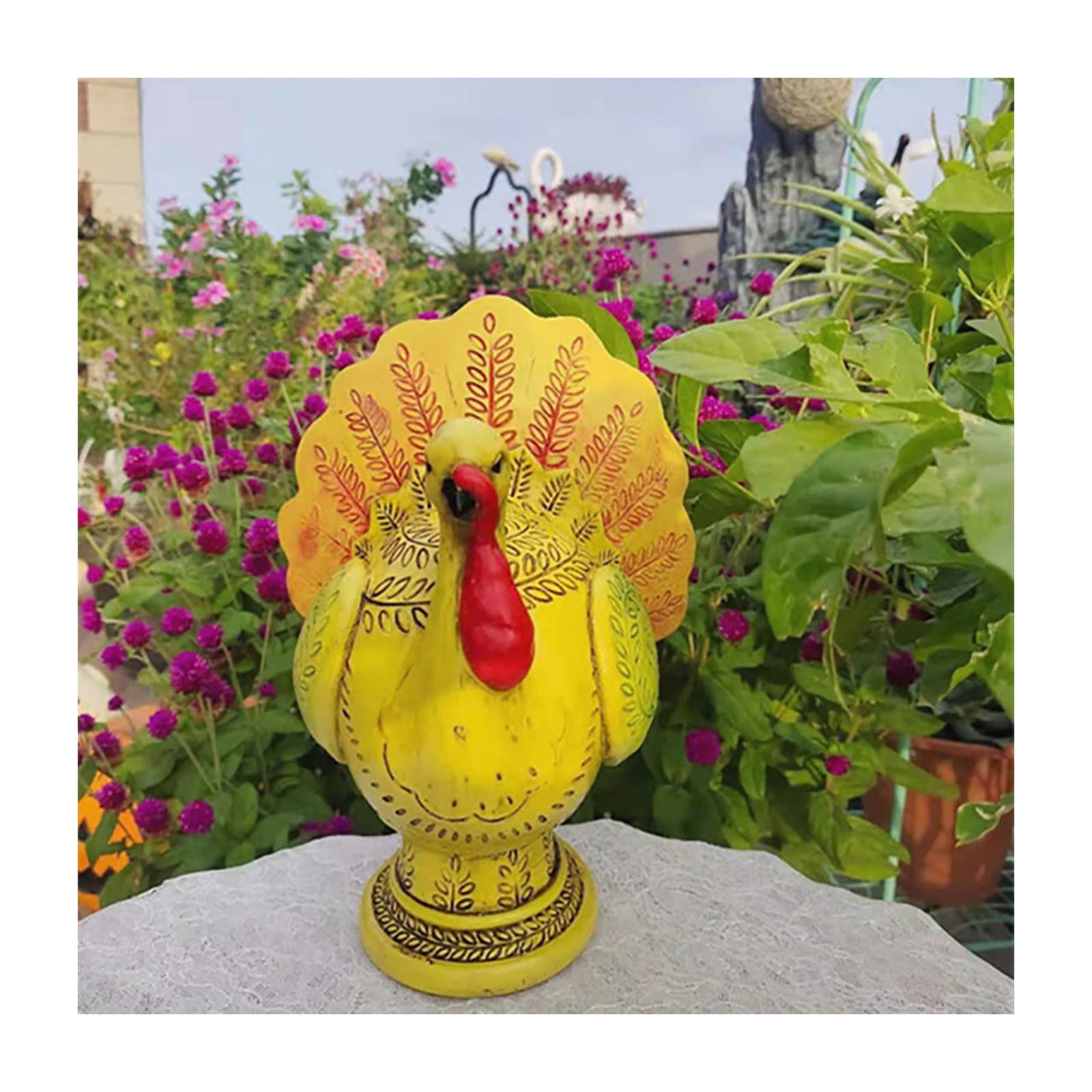 Thanksgiving Table Decorations - Resin Turkey & Pumpkin Centerpiece for Home, Kitchen, Office - Harvest Day Decor for Holiday Dining & Festive Gatherings