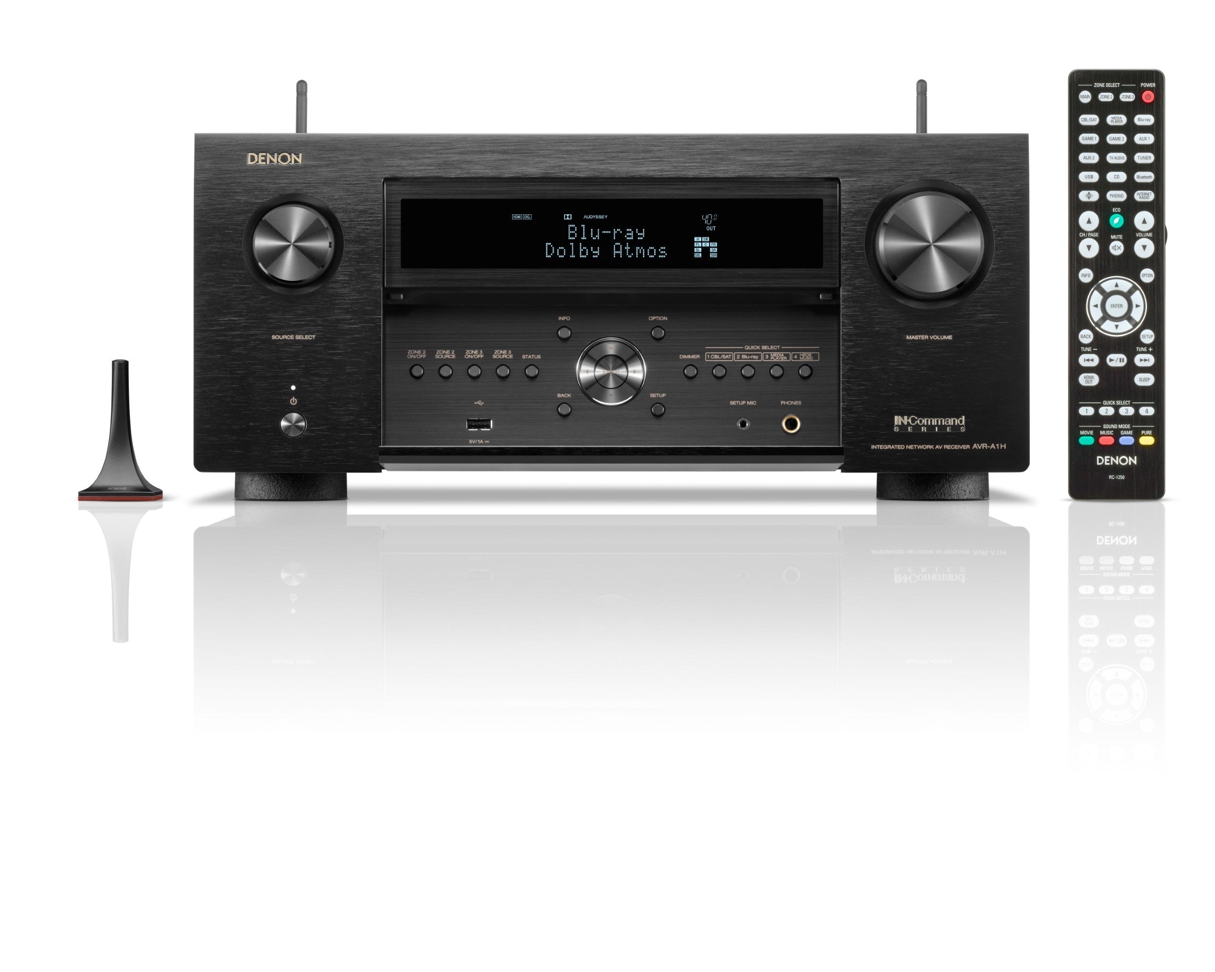 Denon AVR A1H 15.4 Channel 8K AV Receiver with HEOS - Premium Home Theater Audio System for Movies, Music & Gaming