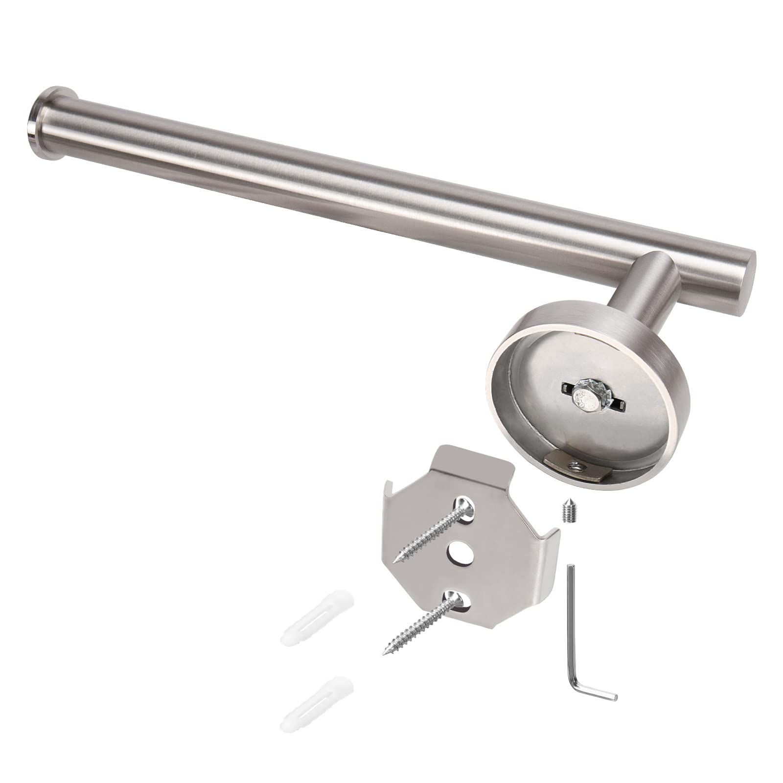 Premium 304 Stainless Steel Bathroom Hardware Set - NearMoon 2-Piece Toilet Paper Holder & Hand Towel Rack Wall Mount (Brushed Nickel) for Bathroom & Kitchen Organization