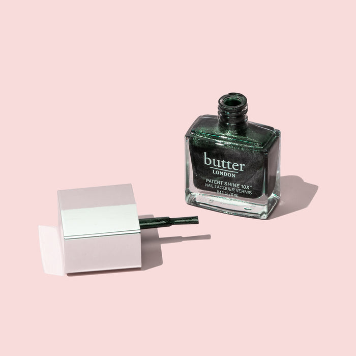Butter London Patent Shine 10X Nail Lacquer - Royal Emerald Green Long-Lasting High Gloss Polish for Manicures & Pedicures | Perfect for Parties, Weddings, and Special Occasions