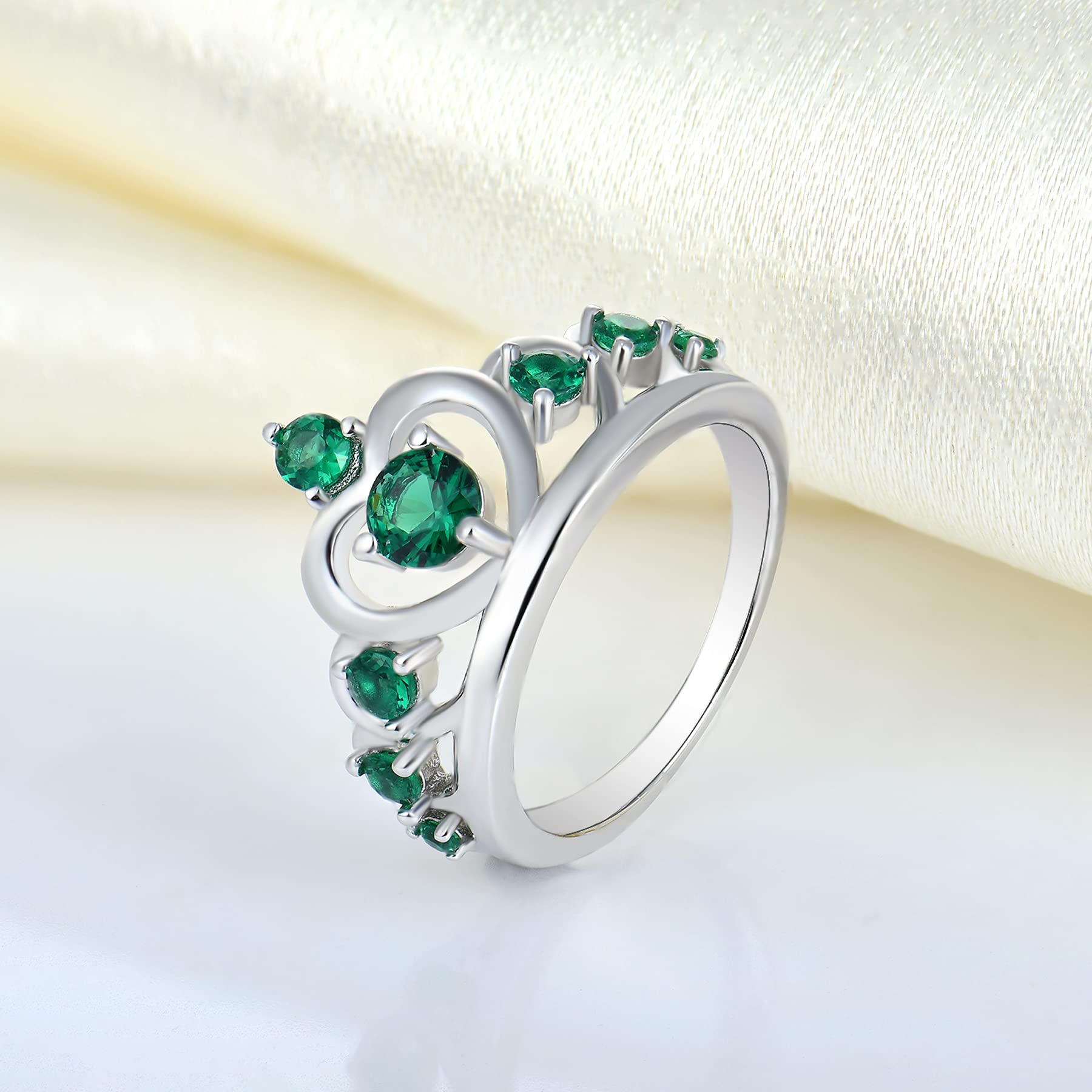 YL 925 Sterling Silver Heart Engagement Rings - Queen Birthstone Jewelry for Women, Anniversary & Wedding Gifts (Perfect for Proposals, Valentine's Day & Special Occasions)