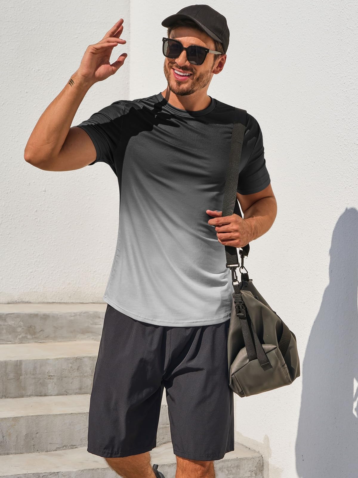 RRHSS Men's Muscle Gym T-Shirts - Short Sleeve Workout Shirt, Bodybuilding Athletic Tee, 100% Cotton Comfort Fit - Perfect for Gym Training, Weightlifting & Casual Wear