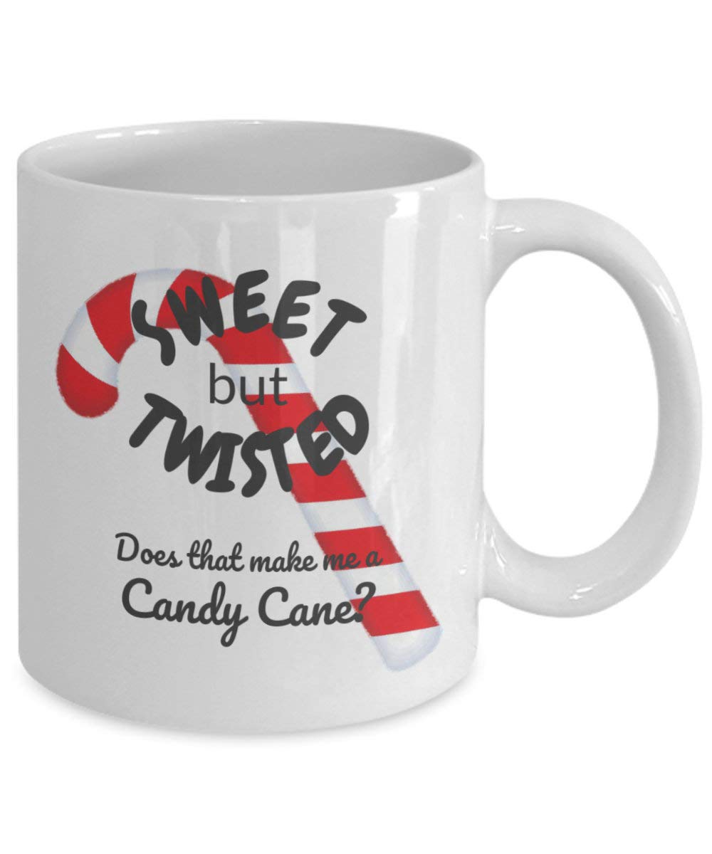 Sweet but Twisted Candy Cane Christmas Holiday Gift Coffee Mug - Perfect for Festive Gifting, Office White Elephant, and Cozy Winter Mornings