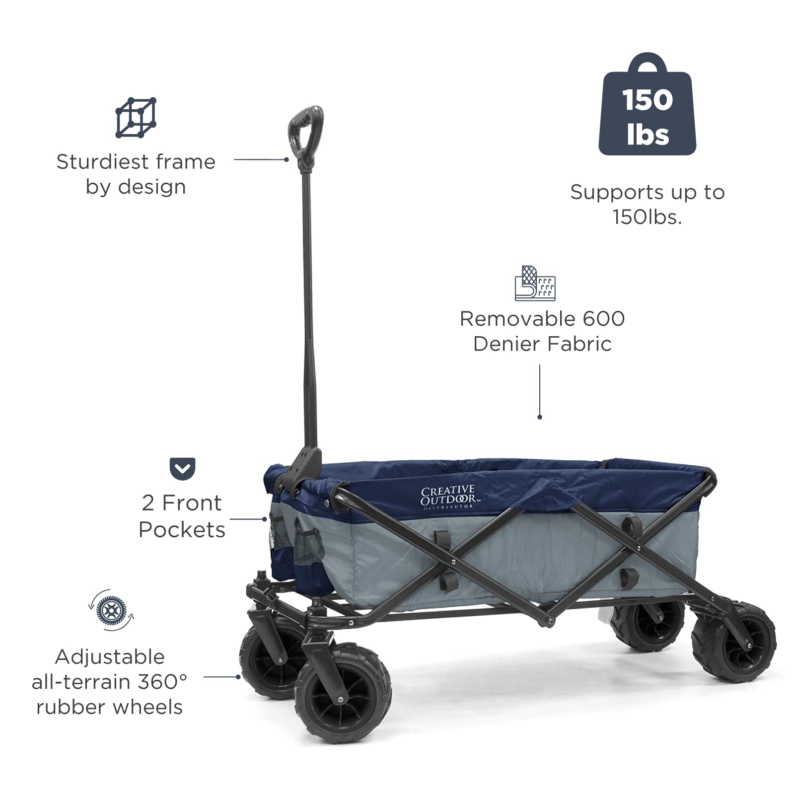 Best Collapsible Outdoor Wagon for Kids - All Terrain Push Pull Stroller with Foldable Design | Perfect for Beach, Park, Garden, Sports & Camping Trips | Durable Cargo Cart for Family Outings and Outdoor Adventures