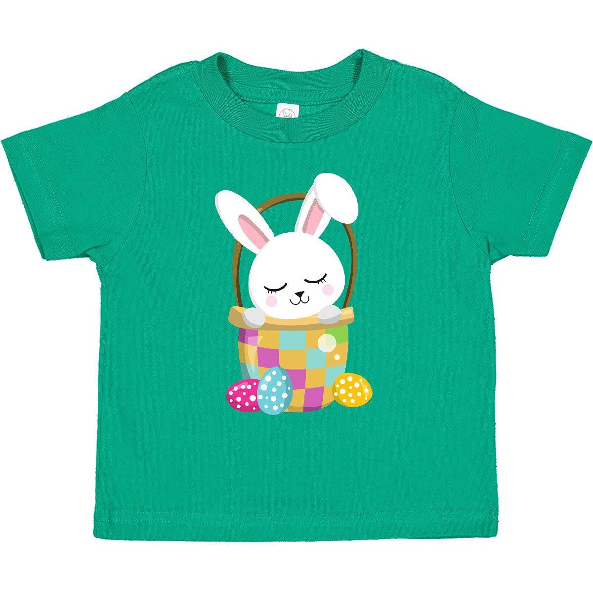 Inktastic Easter Bunny Toddler T-Shirt - Cute White Bunny with Easter Eggs Design - Perfect for Easter Celebrations, Spring Festivals & Family Photos