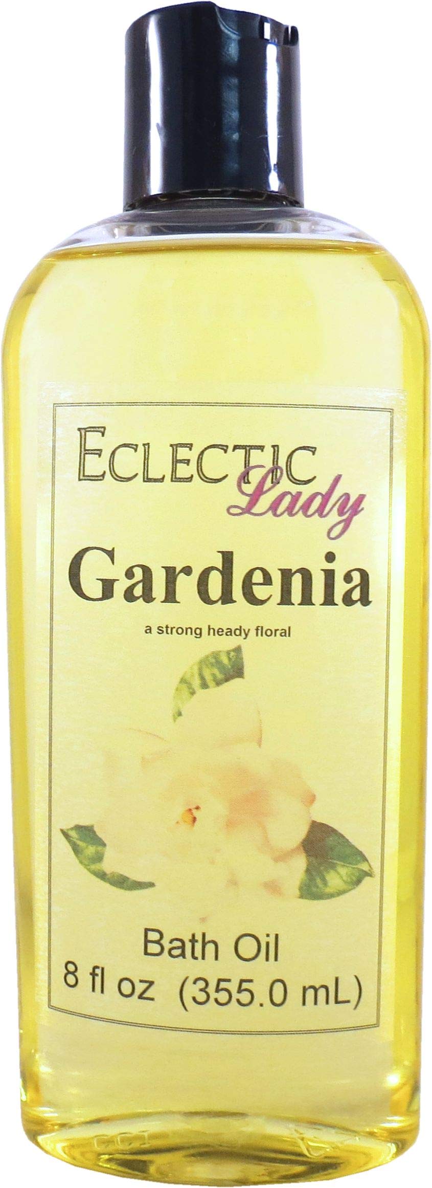 Eclectic Lady Gardenia Bath Oil - Relaxing & Moisturizing Scented Bath Oil for Dry, Rough & Sensitive Skin - Daily Nourishing Body & Shower Oil (8 oz) - Perfect for Spa Nights, Self-Care Routines & Stress Relief