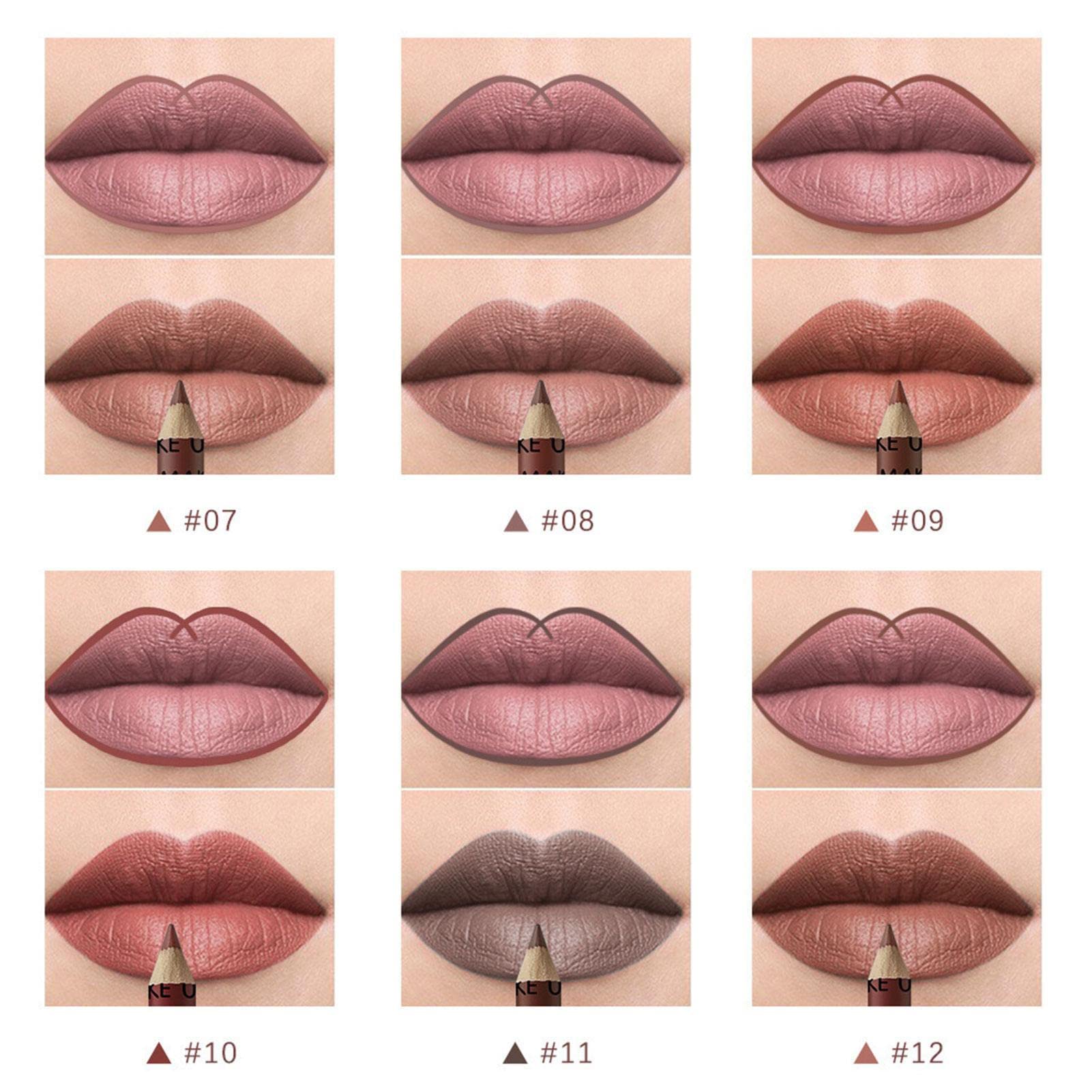 12 Color Matte Lip Liner Pencil Set - Professional Velvet Lipstick Pencils for Women & Girls | Long-Lasting Lip Makeup for Everyday Wear, Parties & Special Occasions