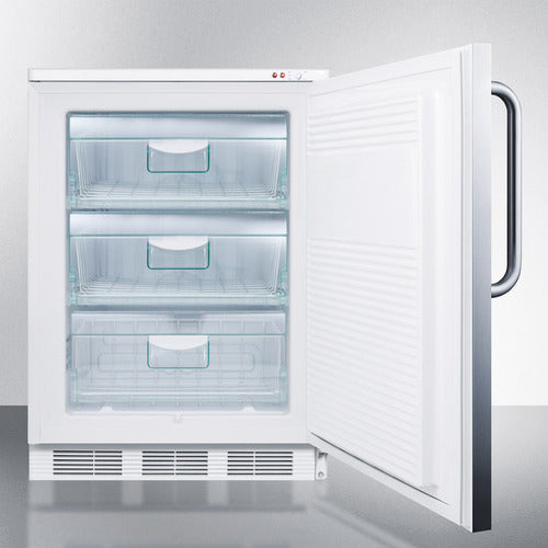 Accucold 24 Inch Wide All Freezer VT65MLSSTB - Energy Efficient Upright Deep Freezer for Home, Garage, or Basement Storage - Perfect for Frozen Foods, Meat, Ice Cream, and Bulk Groceries