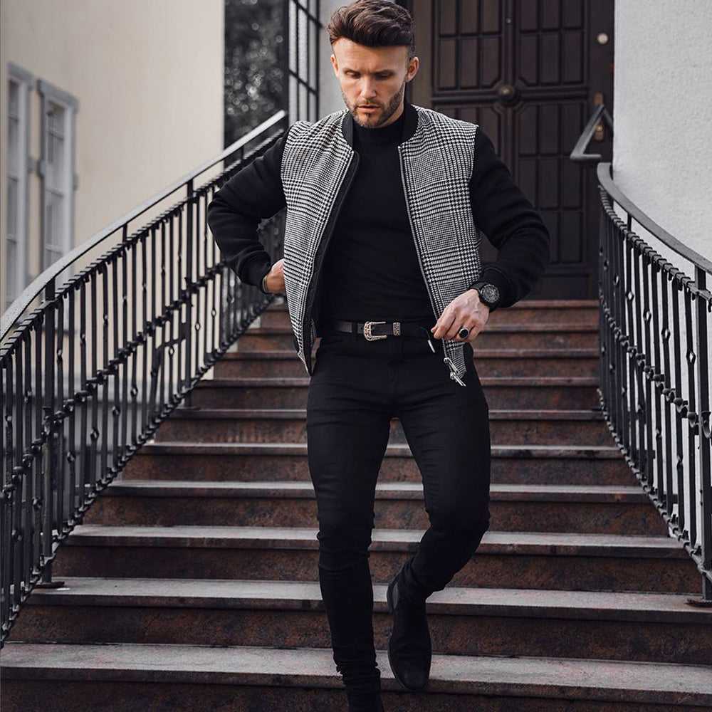 ARIES GOLD Chronograph Men's Watch - Black Stainless Steel Case & Leather Strap - Water Resistant - Perfect for Business, Casual & Formal Occasions