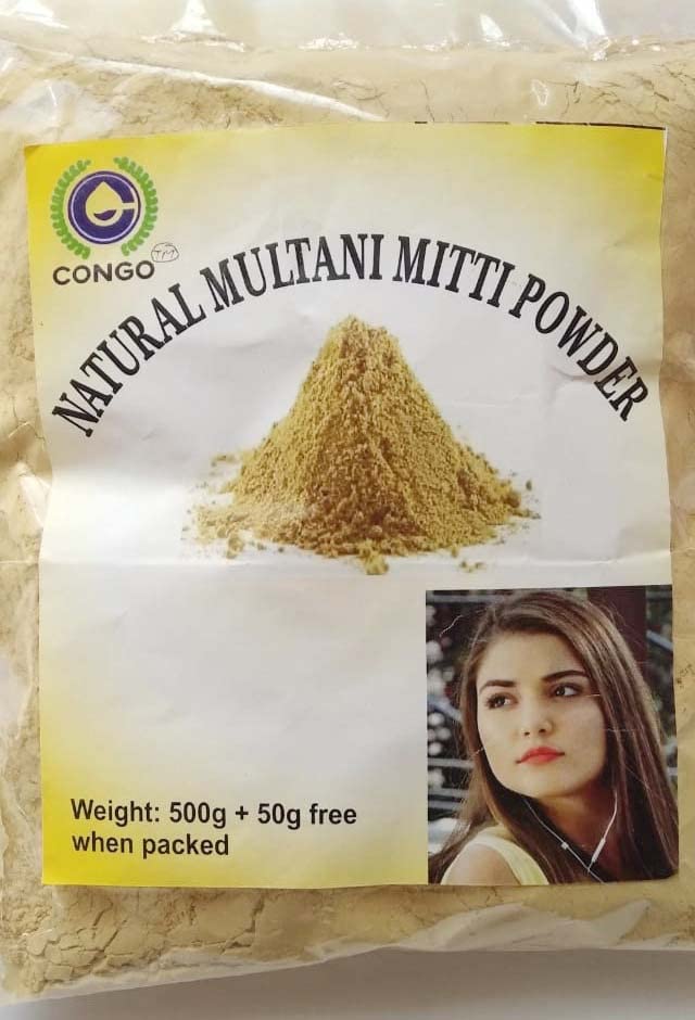 CONGO Pure Natural Multani Mitti Powder 500g (1 Pack) – Best for Glowing Skin, Acne Treatment & DIY Face Masks