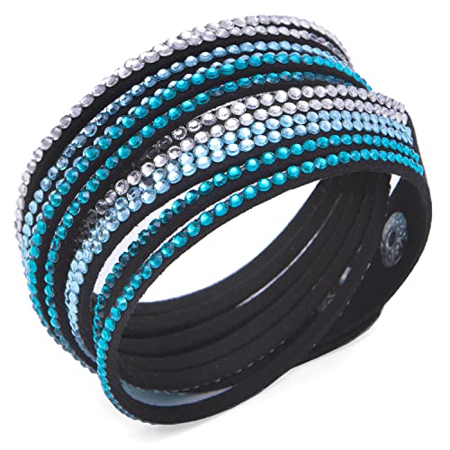Black with Blue & White Stones