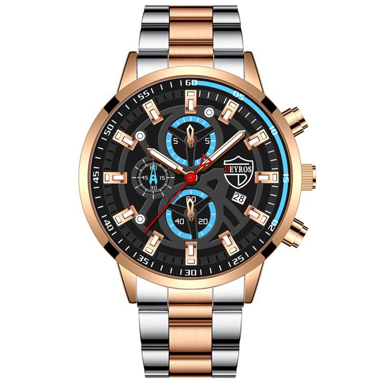 Men's Stainless Steel Analog Quartz Watch - Waterproof Business Casual Wristwatch with Date Display - Perfect for Office, Daily Wear & Gifts