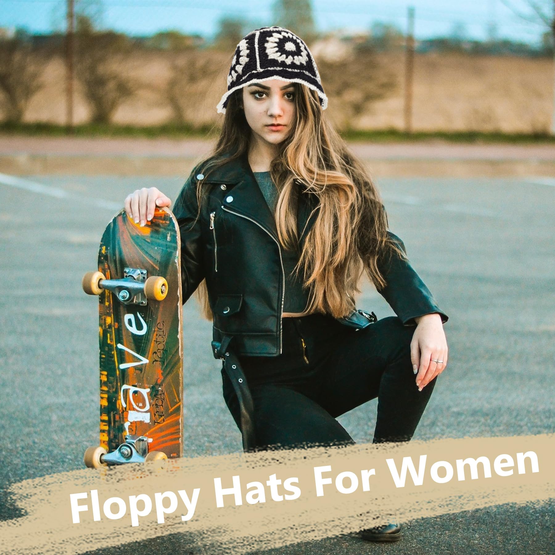 Zando Handmade Crochet Bucket Hats for Women - Floral Foldable Knit Cloche Hat for Summer & Winter - Cute Fashion Accessory for Beach, Travel and Outdoor Activities