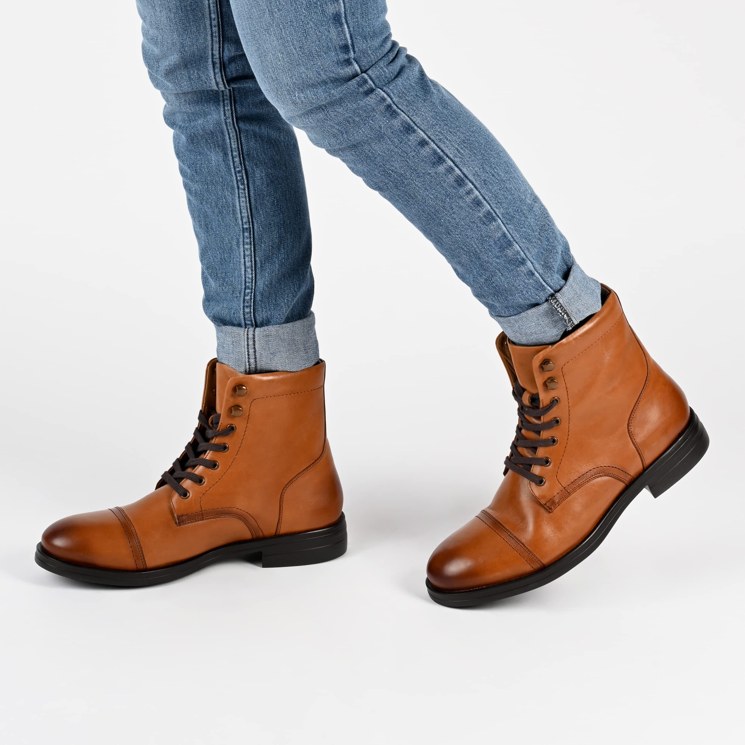 Thomas & Vine Men's Classic Leather Dress Boots - Formal Business & Office Shoes for Professional Style - Perfect for Weddings, Work & Special Occasions