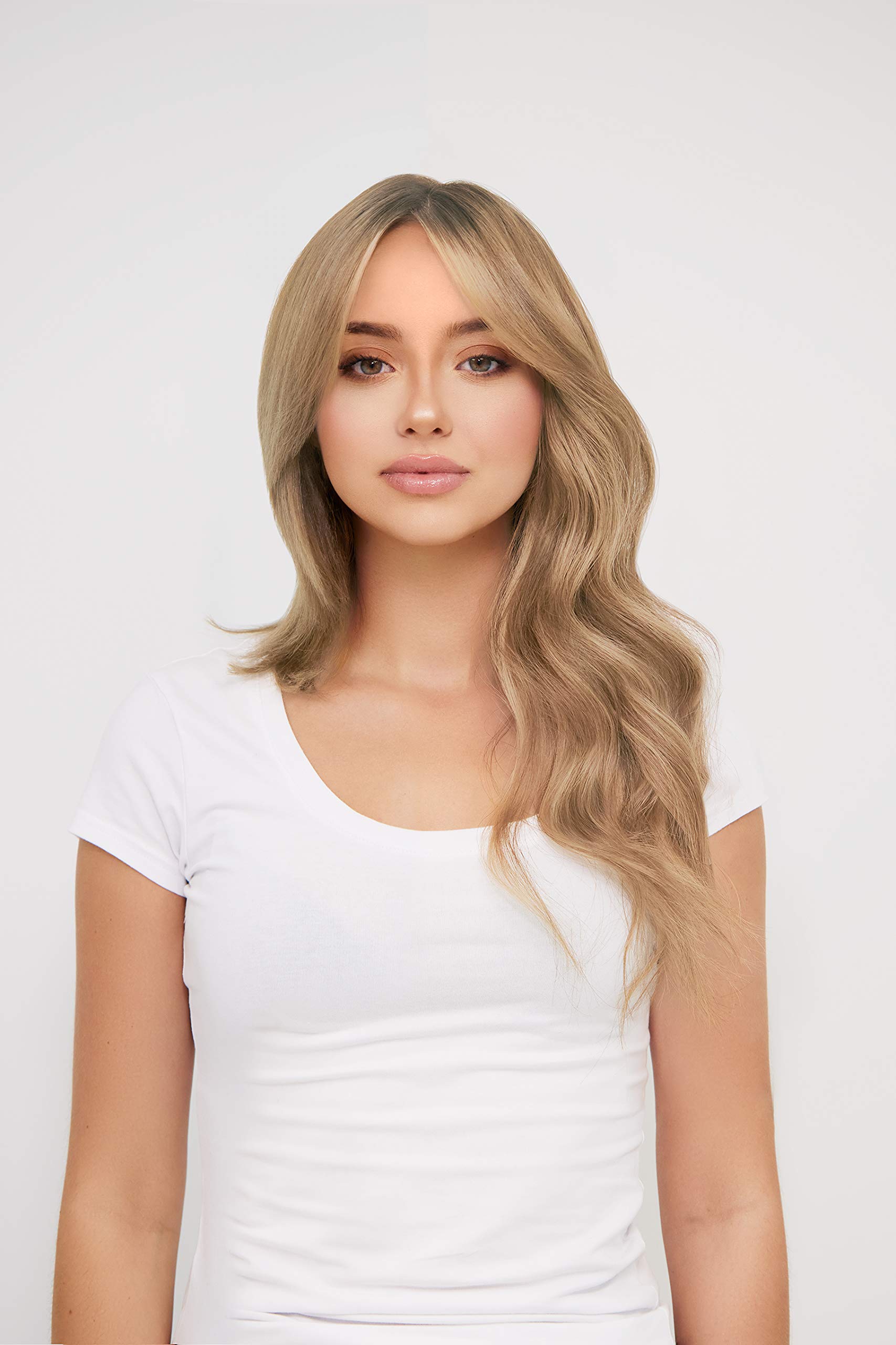 NINFAS 100% Virgin Remy Human Hair Tape-In Extensions - 22 Inch, 20 Pieces, #16 Ash Light Blonde/Sand Blonde | Seamless Blending for Volume & Length | Perfect for Weddings, Parties & Daily Styling