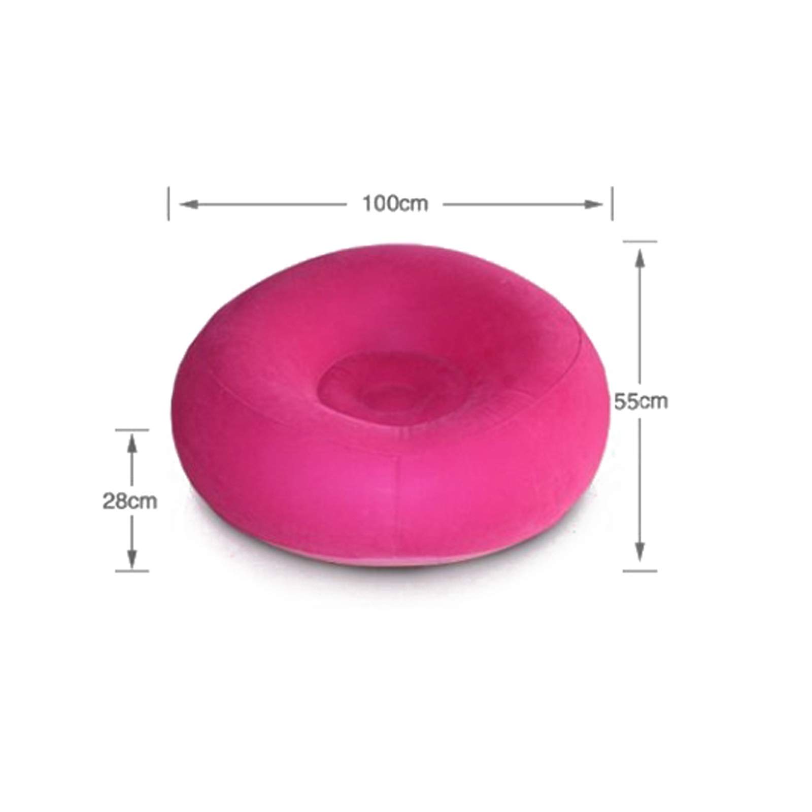 Inflatable Flocking Sofa - Portable Lazy Chair for Home, Office & Outdoor Use - Red Comfortable Lounger for Nap, Lunch Break, Camping & Beach Relaxation