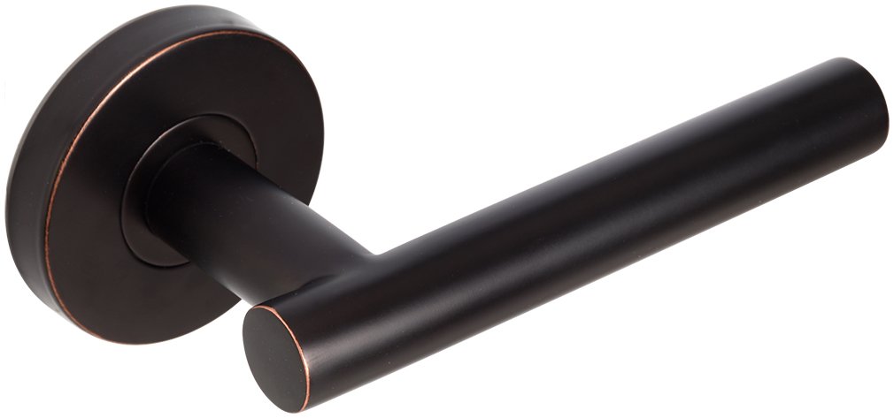 RA106L471-10B Rosette Tubular Door Latch with Copenhagen Lever - 2-3/4 Inch Backset in Oil Rubbed Bronze Finish | Ideal for Residential & Commercial Doors, Bedrooms, Offices & Interior Spaces