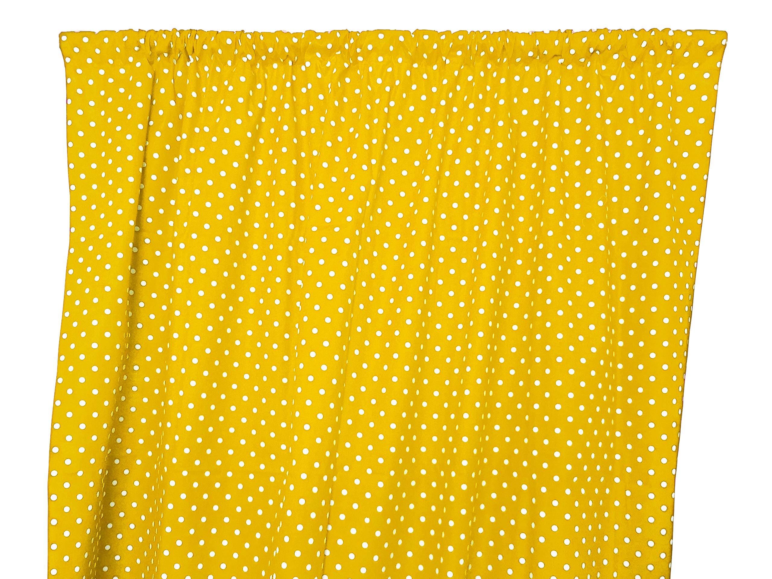 Polka Dot Cotton Curtain Panel - 58x96 Inch White Yellow for Home Decor