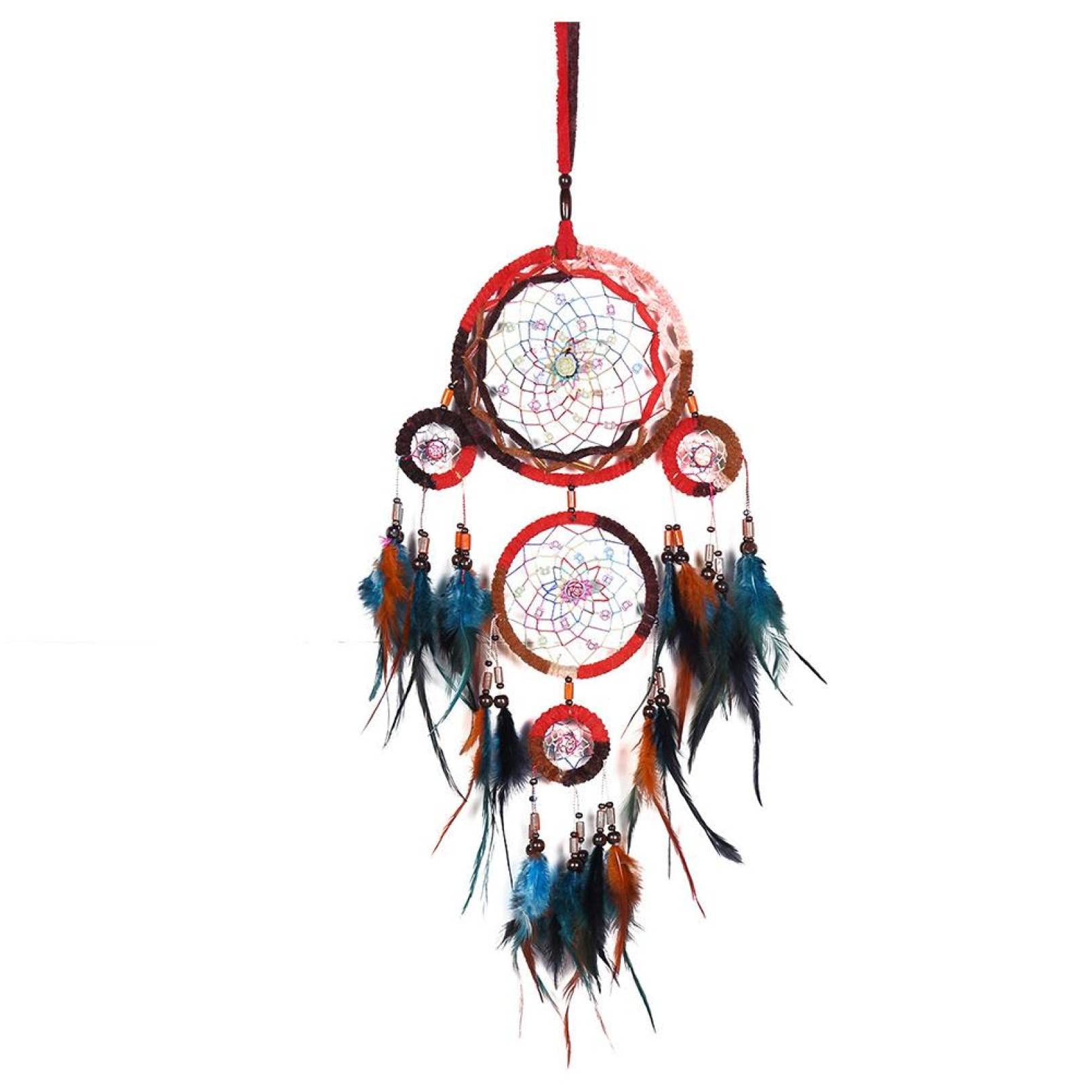 Handmade Feather Dream Catcher Wind Chime - Boho Wall Hanging Decor for Bedroom, Nursery & Living Room | Spiritual Gift for Women, Housewarming Present | Meditation Room & Yoga Studio Decoration