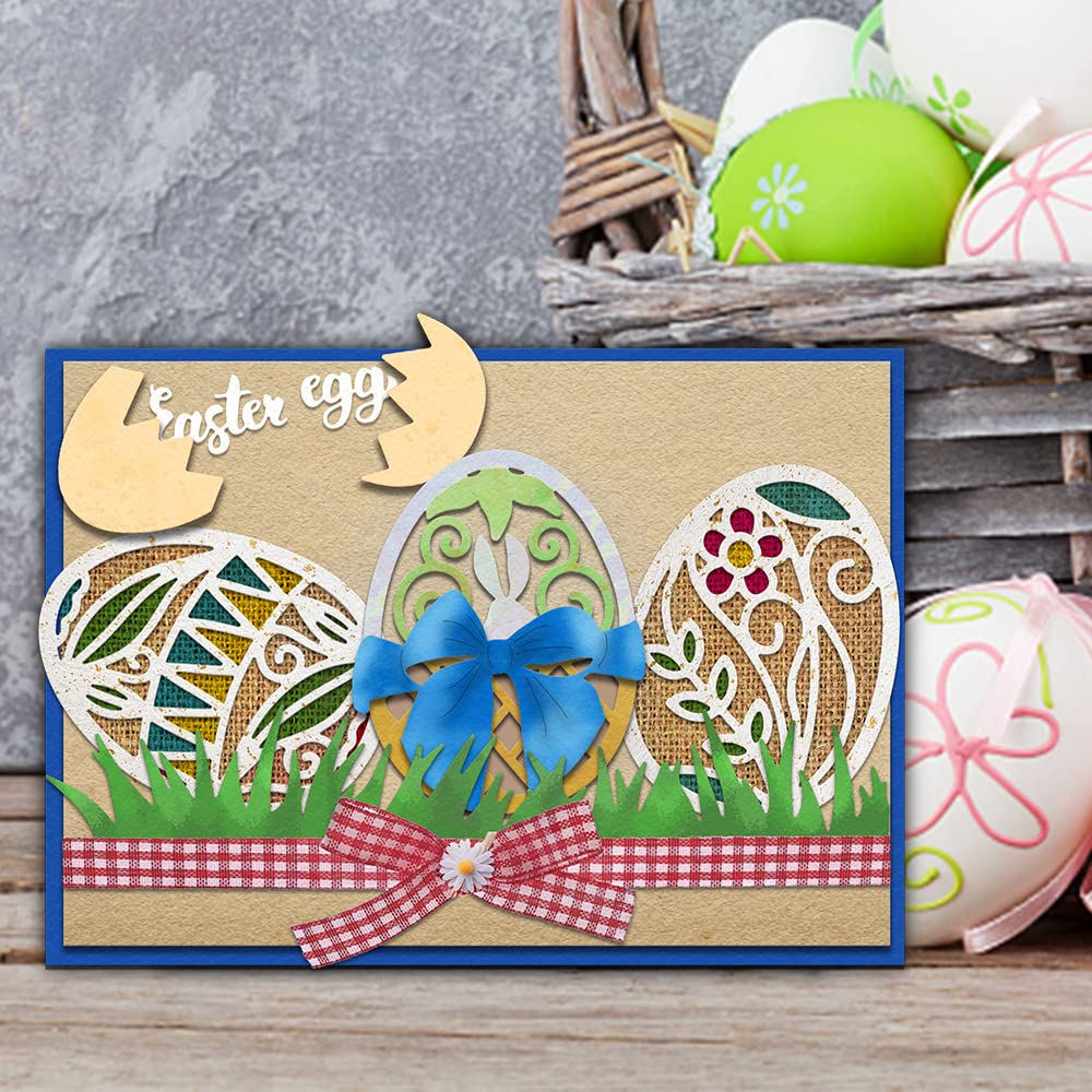 Easter Egg Cutting Dies for Card Making Supplies - Metal Die Cuts Embossing Stencil Template Tool for DIY Scrapbooking, Paper Cards, Photo Albums & Craft Decorations - Perfect for Easter DIY Projects, Holiday Greeting Cards, and Handmade Gift Decorations