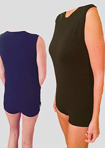 Adult & Child Incontinence Onesie - Medium Size, Black - Comfortable & Absorbent for Day & Night Use - Perfect for Home, Travel & Caregiving