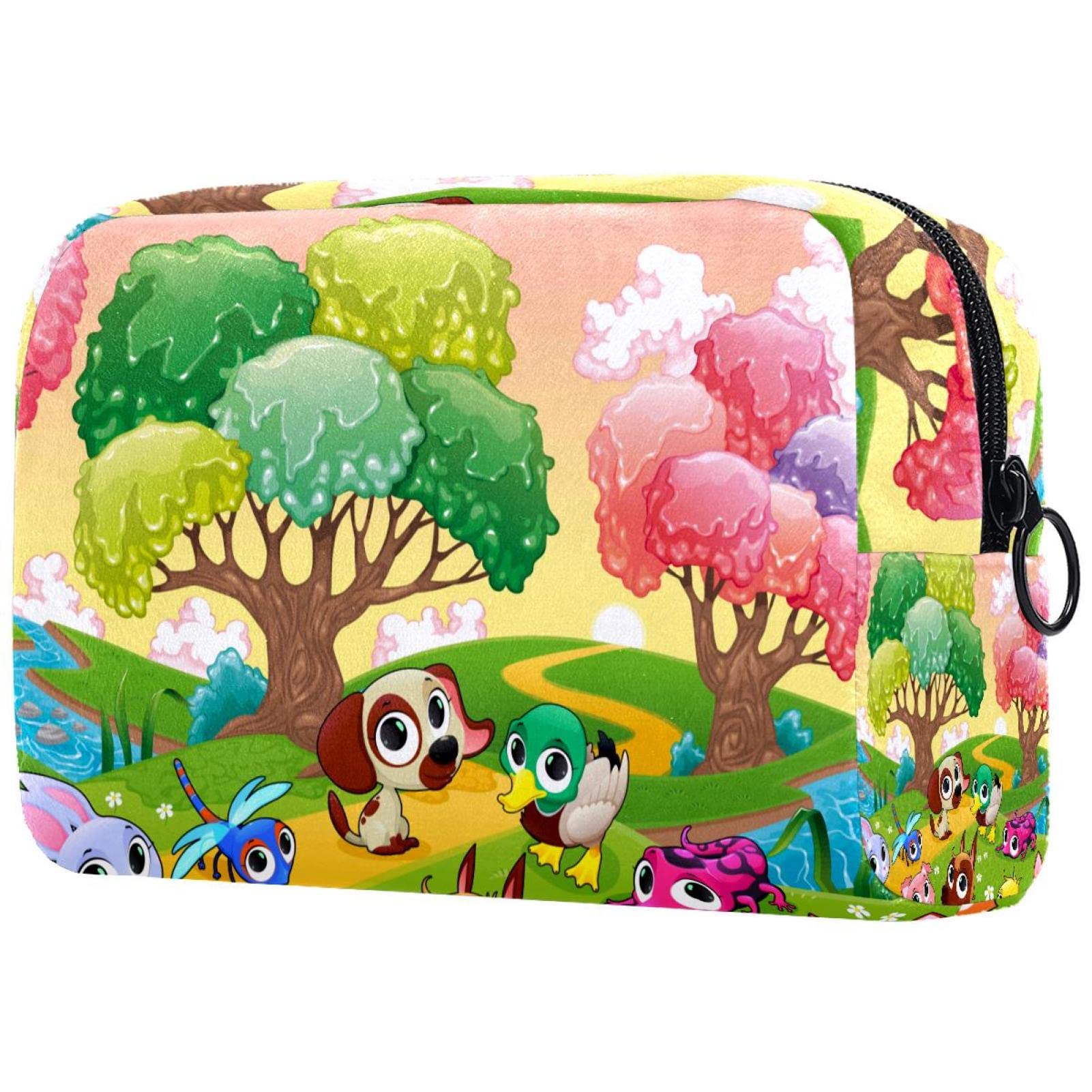 Cute Animal Makeup Bag - Rabbit, Horse, Pig & Duck Cosmetic Travel Pouch for Women | Portable Waterproof Toiletry Organizer for Travel, Gym & Daily Use
