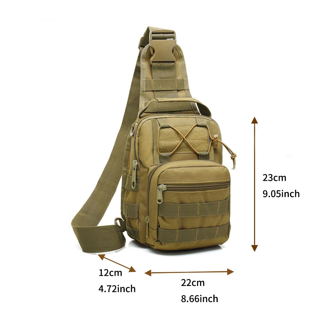Tactical Sling Bag Molle Crossbody for Hiking Cycling & Travel - Black