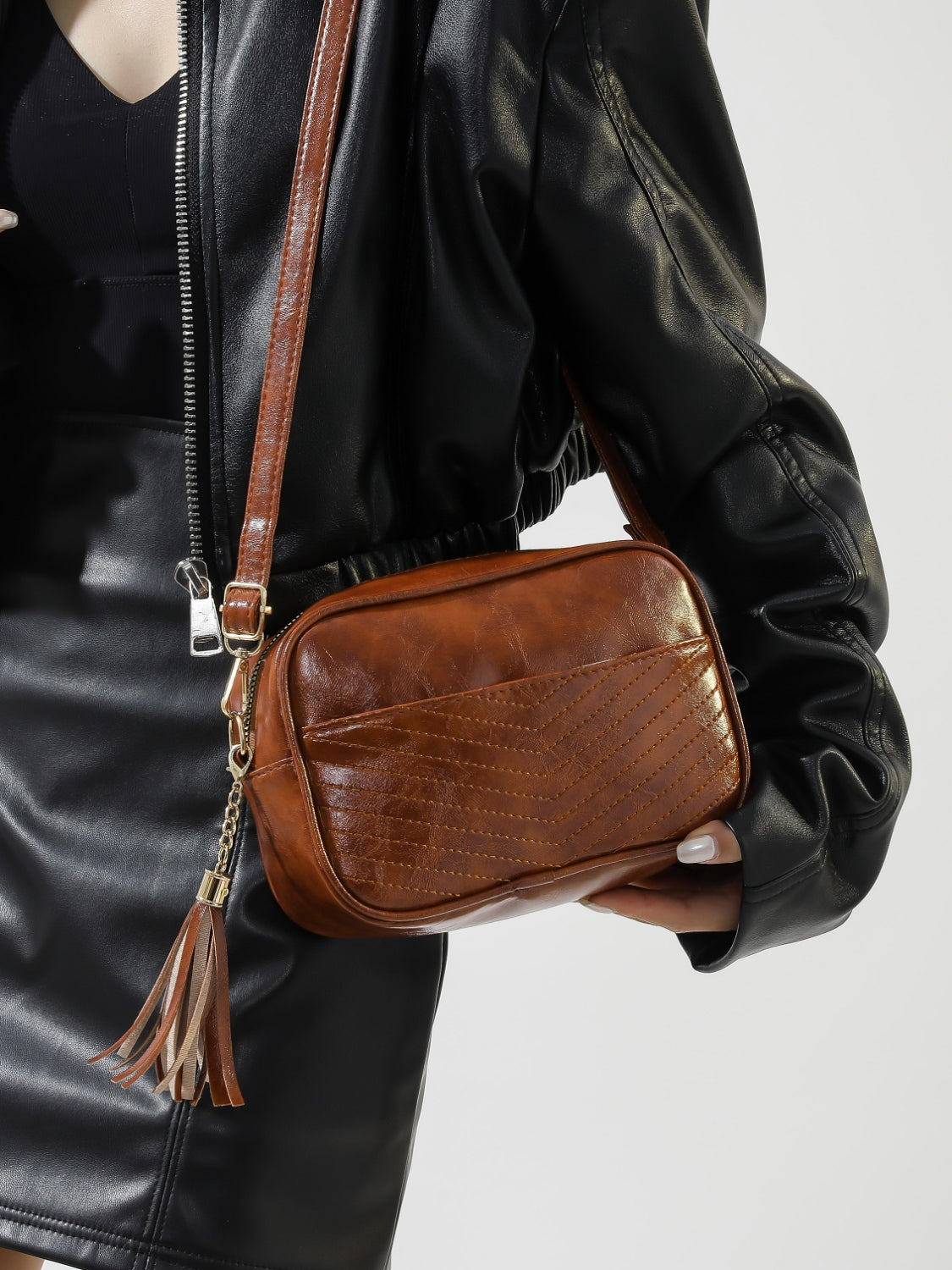 Stylish PU Leather Printed Strap Cassette Crossbody Bag for Women - Fashionable Shoulder Bag for Daily Use, Travel & Shopping