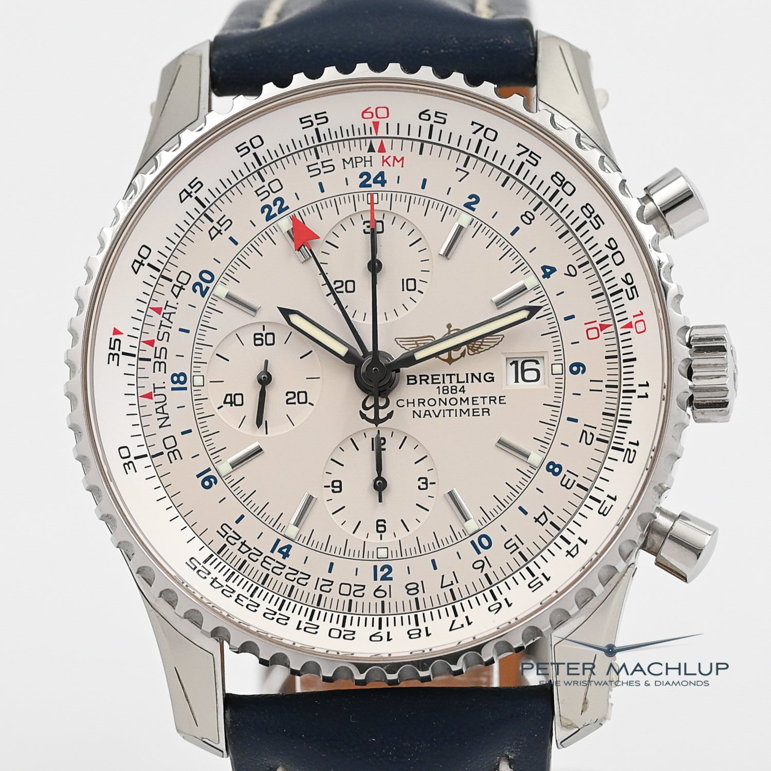 Breitling Navitimer World Chronograph Watch - Luxury Swiss Aviator Timepiece for Men - Perfect for Pilots, Travelers & Business Professionals