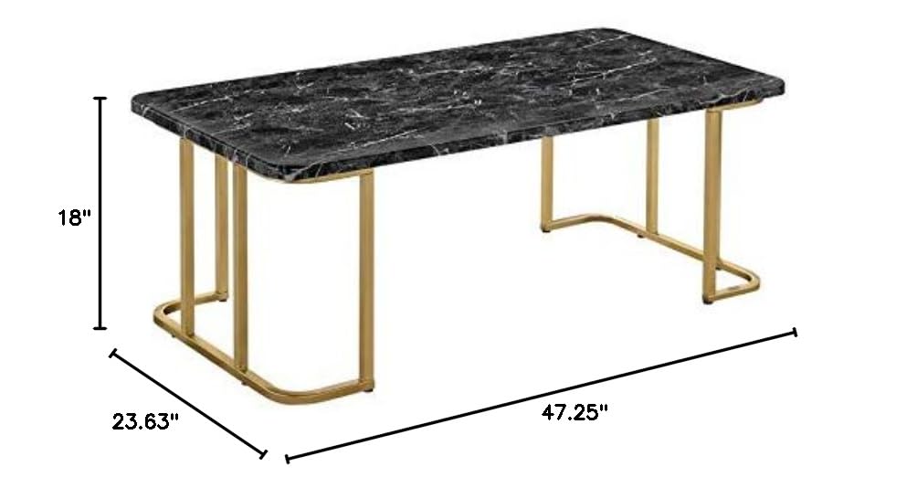 Furniture of America Clotten Metal 3-Piece Coffee Table Set in Black - Modern Living Room Furniture for Home & Office Decor