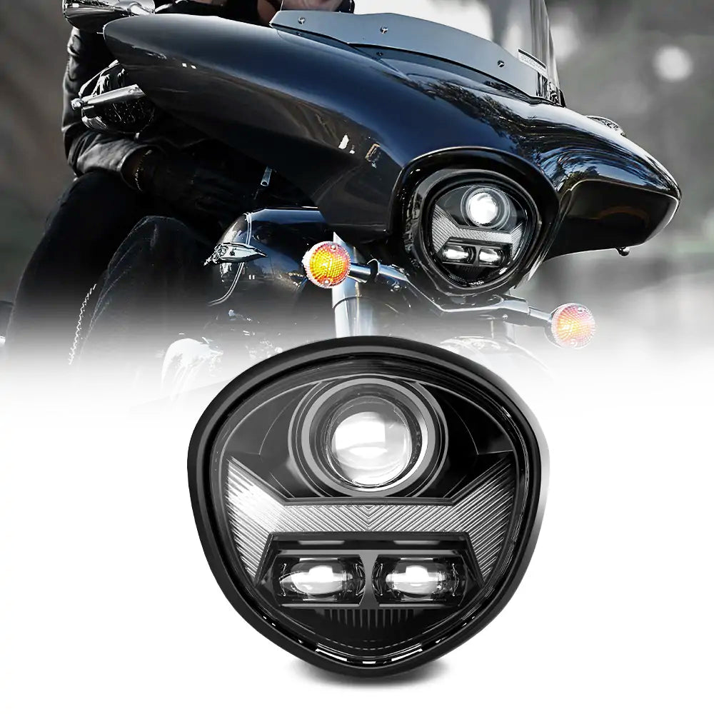 Yamaha V STAR 1300 XVS 1300CT LED Headlight Assembly - E Mark Approved - High Brightness Replacement Headlamp for Night Riding & Improved Visibility