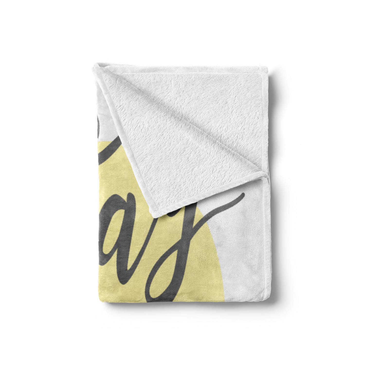 Ambesonne Positive Energy Throw Blanket - Soft Flannel Fleece with Inspirational Cursive Lettering on Pastel Circular Design, 60