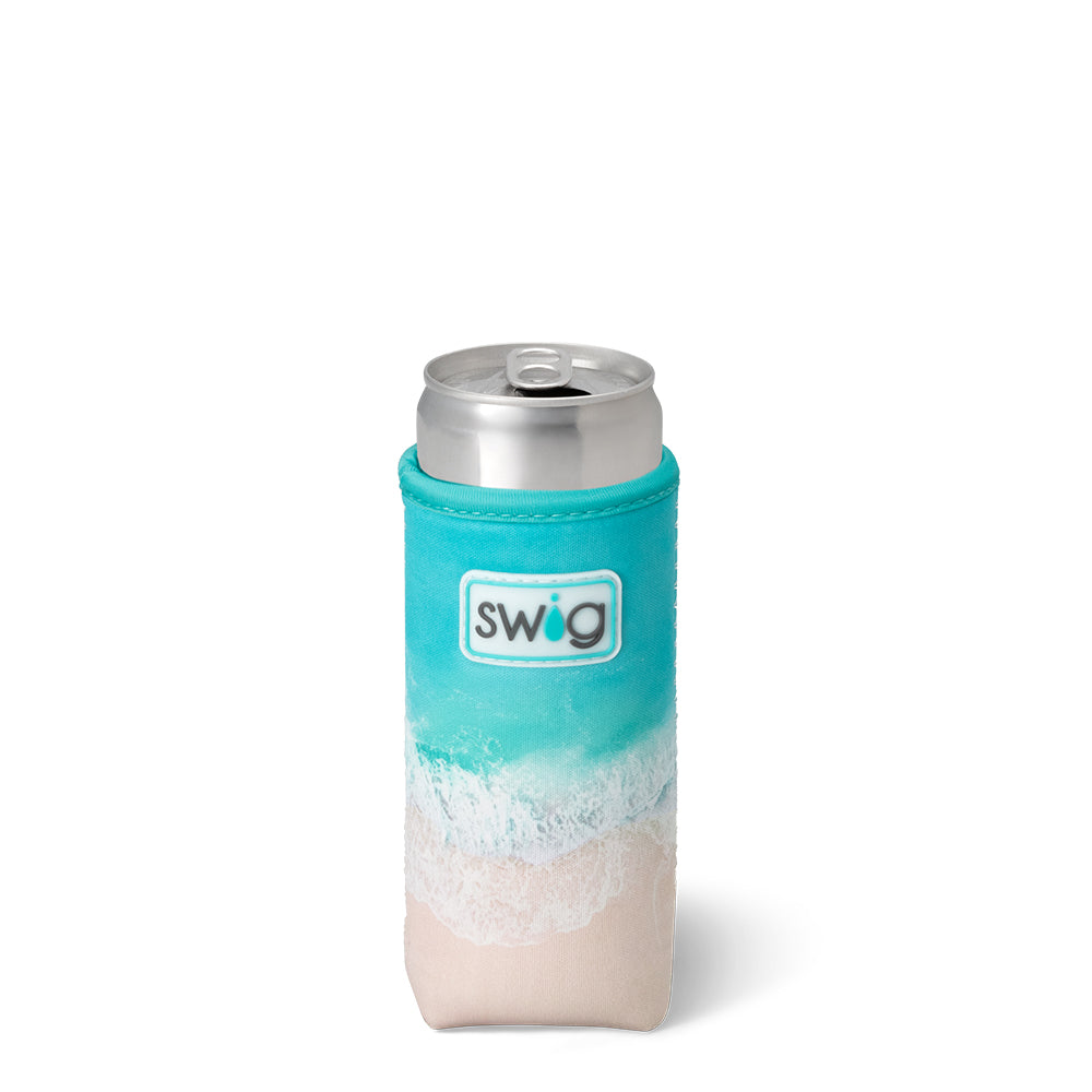 High Tide Slim Can Cooler - Insulated Beer Can Holder for Cans & Bottles - Perfect for Beach, Pool, BBQ & Outdoor Parties
