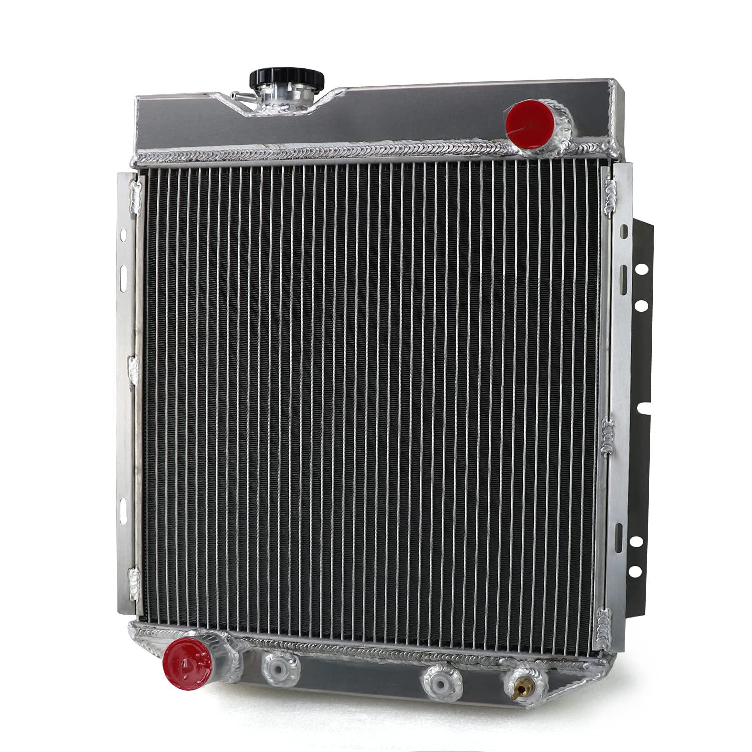 High Performance Aluminum Radiator for 1960-1966 Ford Mercury Comet Falcon Ranchero Mustang - 3 Row Cooling System with Shroud, Fan & Thermostat Relay Kit - Perfect for Classic Car Restoration & Hot Rod Upgrades
