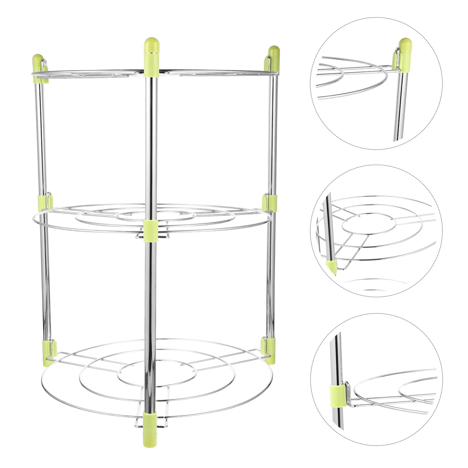 3-Tier Pot Rack Organizer - Space Saving Kitchen Pan Holder for Pots, Pans & Lids - Durable Stainless Steel Cookware Storage - Perfect for Small Kitchens, RVs & Apartments
