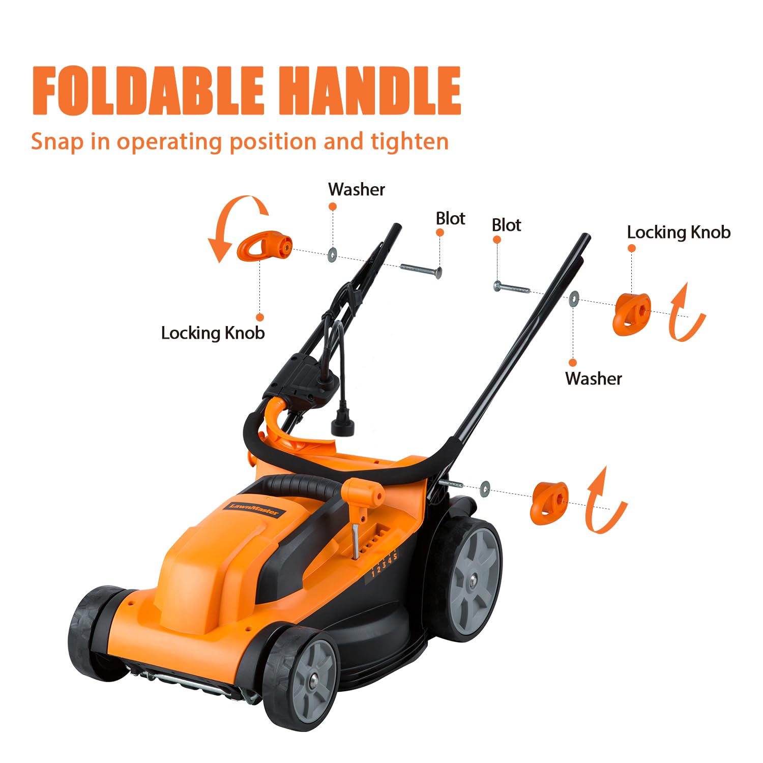 LawnMaster MEB1114K 15-Inch 11AMP Electric Corded Lawn Mower - Lightweight & Powerful for Small to Medium Yards - Perfect for Home Lawn Care & Garden Maintenance