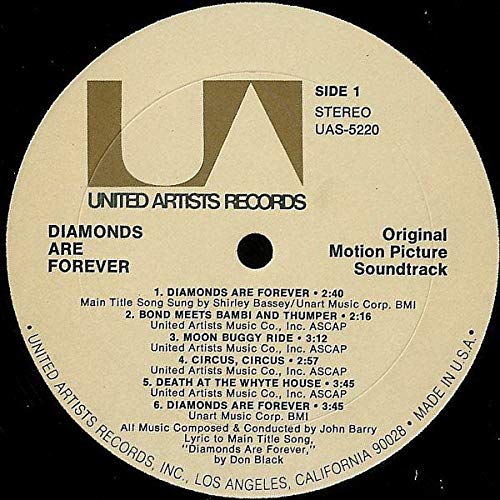 Diamonds Are Forever Original Motion Picture Soundtrack - James Bond 007 Movie Soundtrack Album - Perfect for Bond Fans & Film Music Collectors