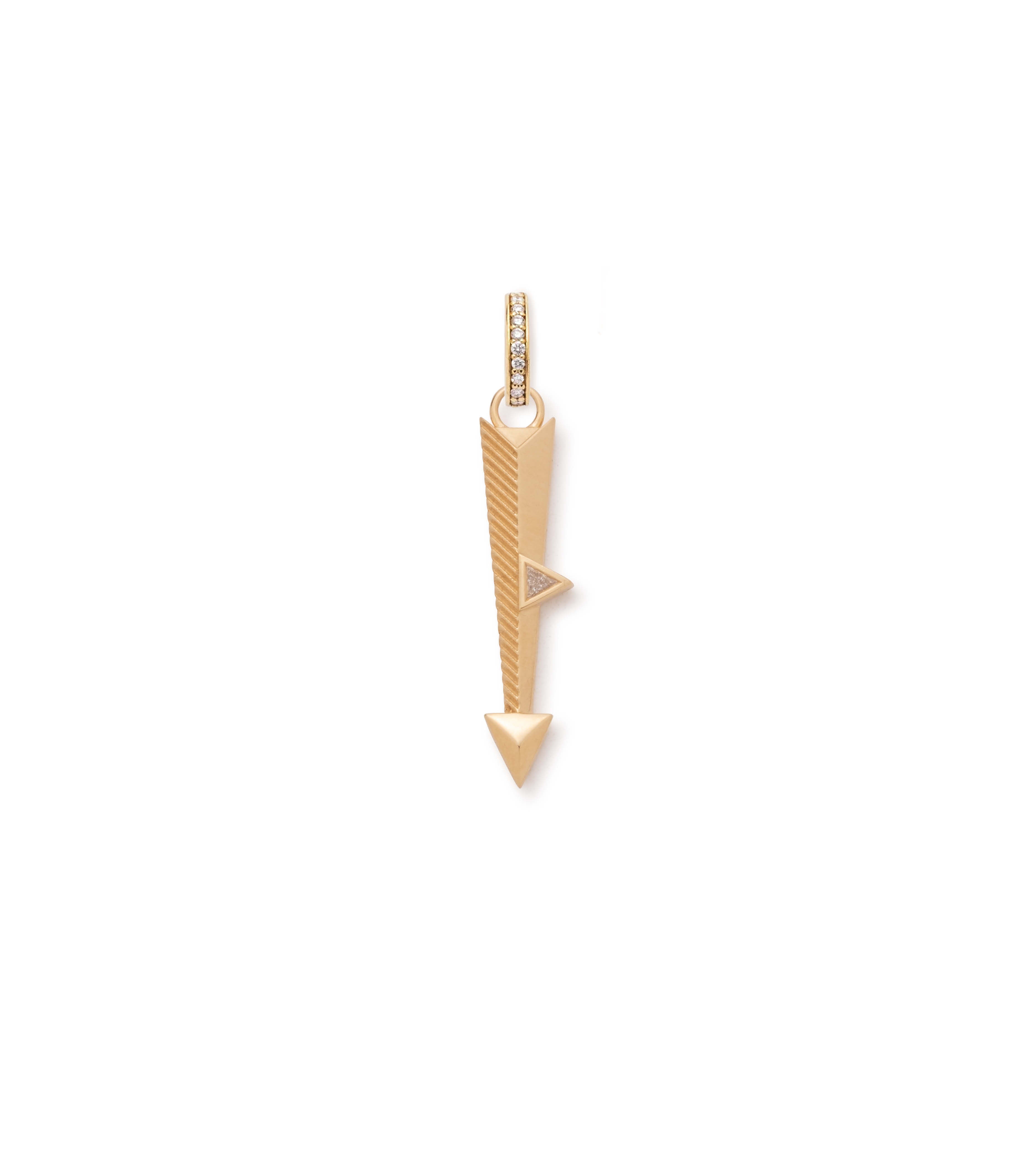 Elegant Yellow Gold Diamond Arrow Miniature Pendant Necklace with Annex Link - Perfect for Anniversary Gifts, Valentine's Day & Special Occasions
