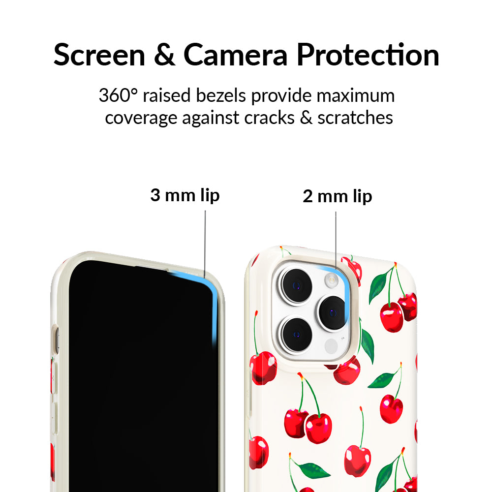 Mon Cheri Cherry iPhone Case - Cute & Durable Phone Cover for iPhone 13/14/15 - Perfect for Everyday Use, Travel & Gifts