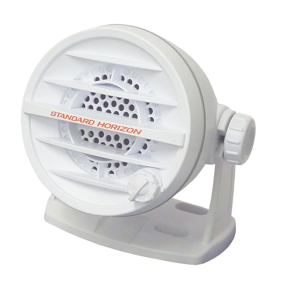 Standard Horizon 10W Amplified External Speaker - White | Marine & Boating Audio Equipment | Perfect for Boats, RVs & Outdoor Adventures