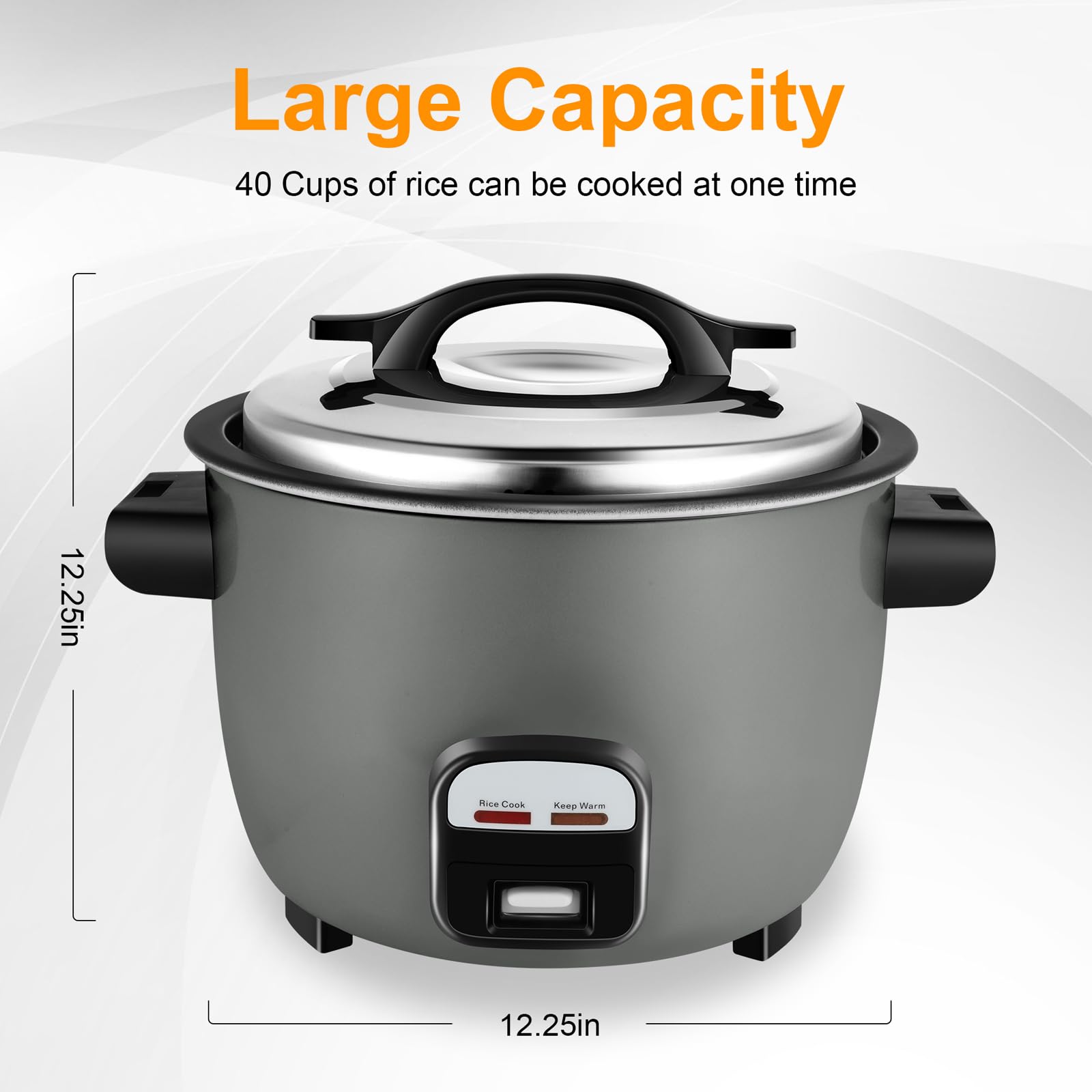 40 Cups (Cooked) Commercial Rice Cooker & Warmer - Large Capacity Electric Rice Cooker for Restaurants, Catering & Events - Perfect for Buffets, Parties & Food Service Businesses