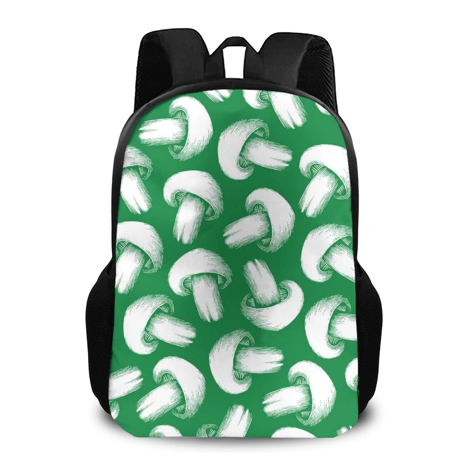 Stylish Water-Resistant Hiking Backpack with Trippy Green Mushroom Design - Casual Daypack for Men & Women, Fits 15 Inch Laptop - Perfect for Travel, College & Outdoor Adventures