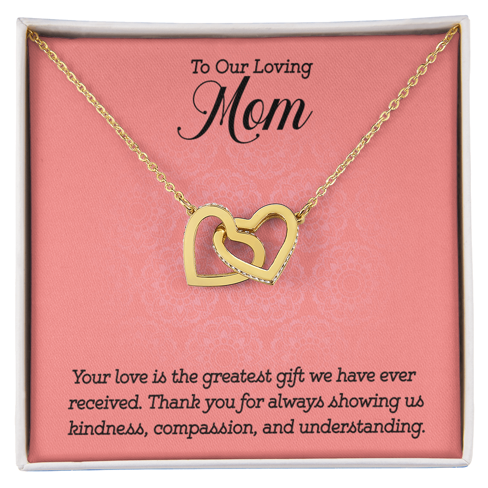 Interlocking Heart Necklace for Mom - Thoughtful Gift from Kids to Loving Mother | Perfect for Mother's Day, Birthday & Anniversary Celebrations