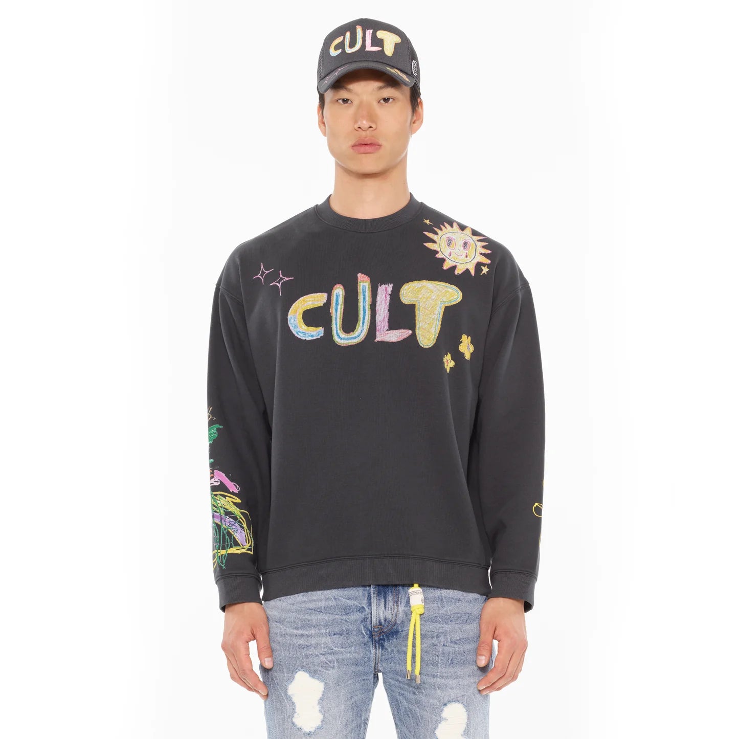 CULT OF INDIVIDUALITY Steel Fleece Crewneck Sweatshirt | Novelty Pullover for Men & Women | Casual Streetwear for Everyday Wear & Urban Fashion